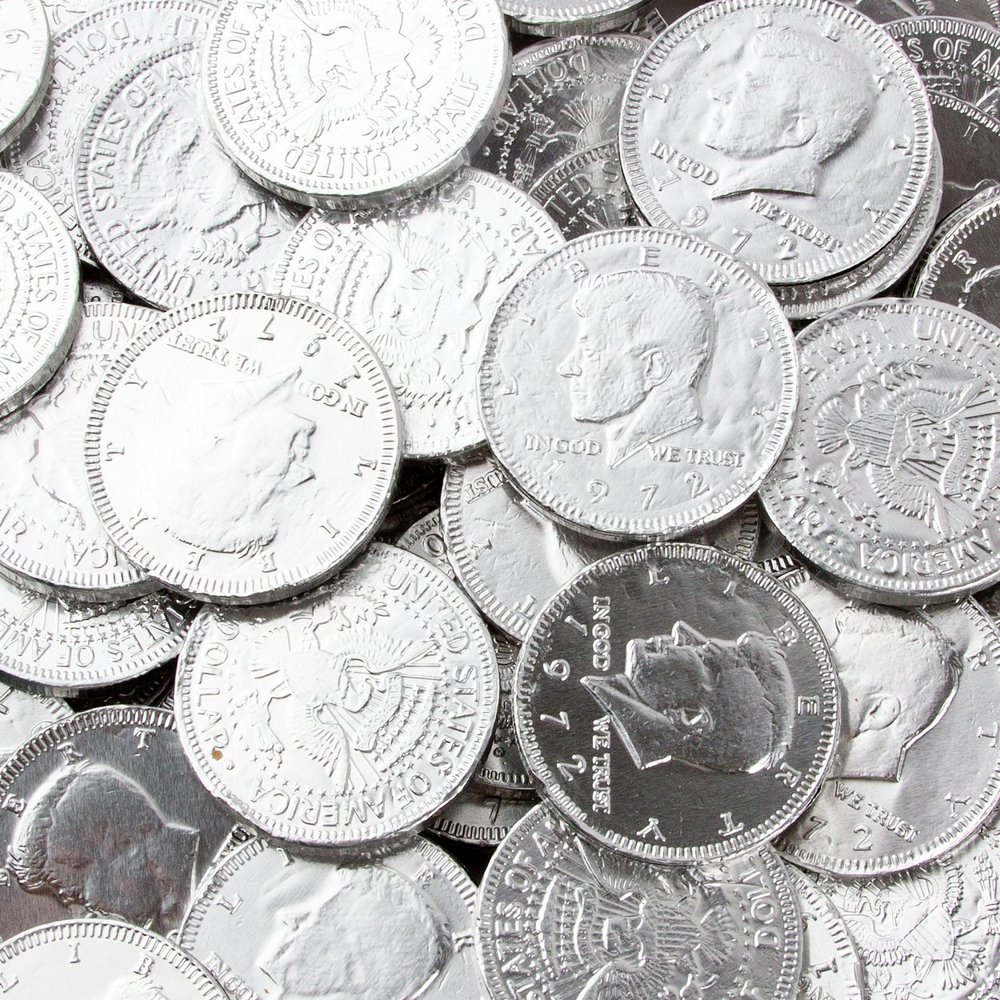 Silver Chocolate Coins 1b