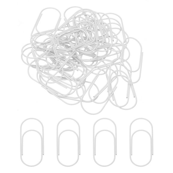 100pcs 2inch Paper Clip, 50mm Large Paper Clip Medium Cute Huge Metal Clips Rust-proof Strong Durable Bulk Big for Paper Office, White