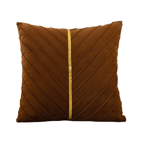 Lujosa funda de cojín de terciopelo de 45 x 45 cm con detalles dorados para sofá cama y salón