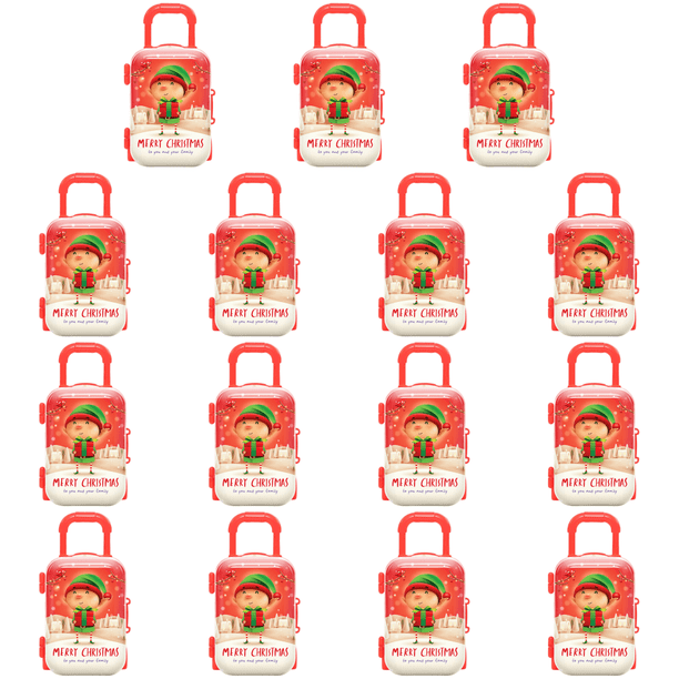 Caja Con Carrito Regalo Navidad Maleta Temática para Festival Suministros Fiesta Nuevo (Elfo)