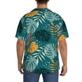 thumbnail image 3 of Uemuo Tropical Leaves Pattern Cotton Linen Short Sleeve Shirts,Casual Lightweight Button Down Shirts,Vacation Beach Summer Tops-Medium, 3 of 7