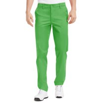 Mens Plain Front Golf Pants Classic Tapered Relaxed Fit Lightweight Breathable