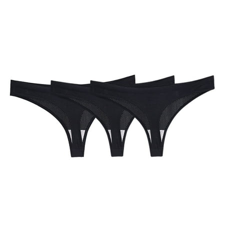 

Tosmy Womens Underwear 3-Pack Women s Solid Color Sports Casual Seamless Breathable Underwear Women s Mid Waist Thong Panties For Women