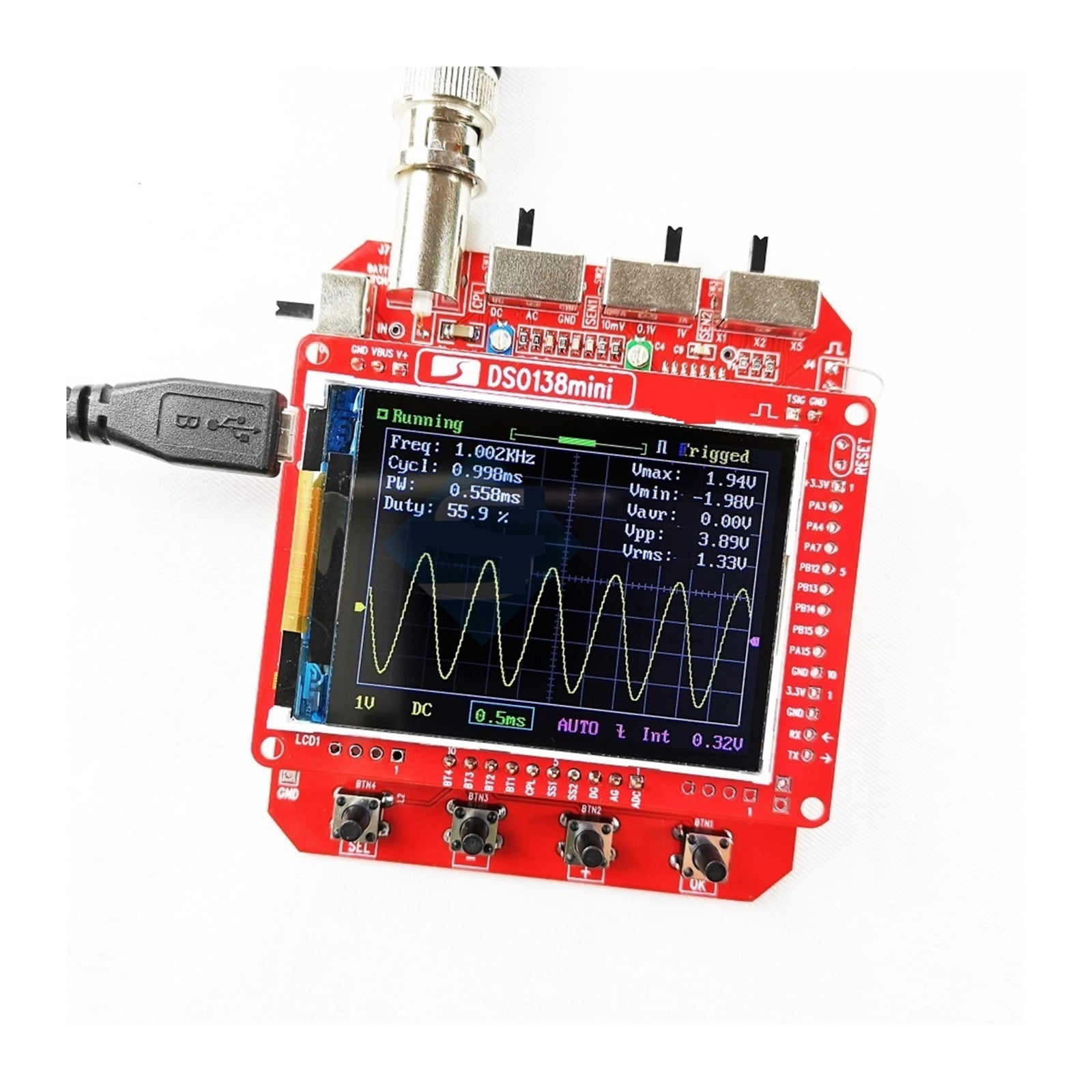 DSO138mini Digital Oscilloscope Kit Pocket-size 2.4' Without Enclosure Electronic DIY Learning Kit Finished Product ,Professional Designed