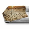 thumbnail image 3 of Desert Soft Flannel Fleece Blanket, Drought Land and Hot Weather Climate Theme Sun Arid Country Landscape, Cozy Plush for Indoor and Outdoor Use, 60" x 80", Sand Brown Orange Yellow, by Ambesonne, 3 of 6