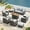 Gray-Gray, variant on Vicllax 8 Pieces Wicker Patio Furniture Set 7-Seat Outdoor Conversation Set with 42" Fire Pit Table