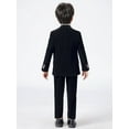 thumbnail image 5 of Wehilion Boys Velvet Blue Suits 5 Piece Slim Fit Dress Suit Set for Wedding, 5 of 7