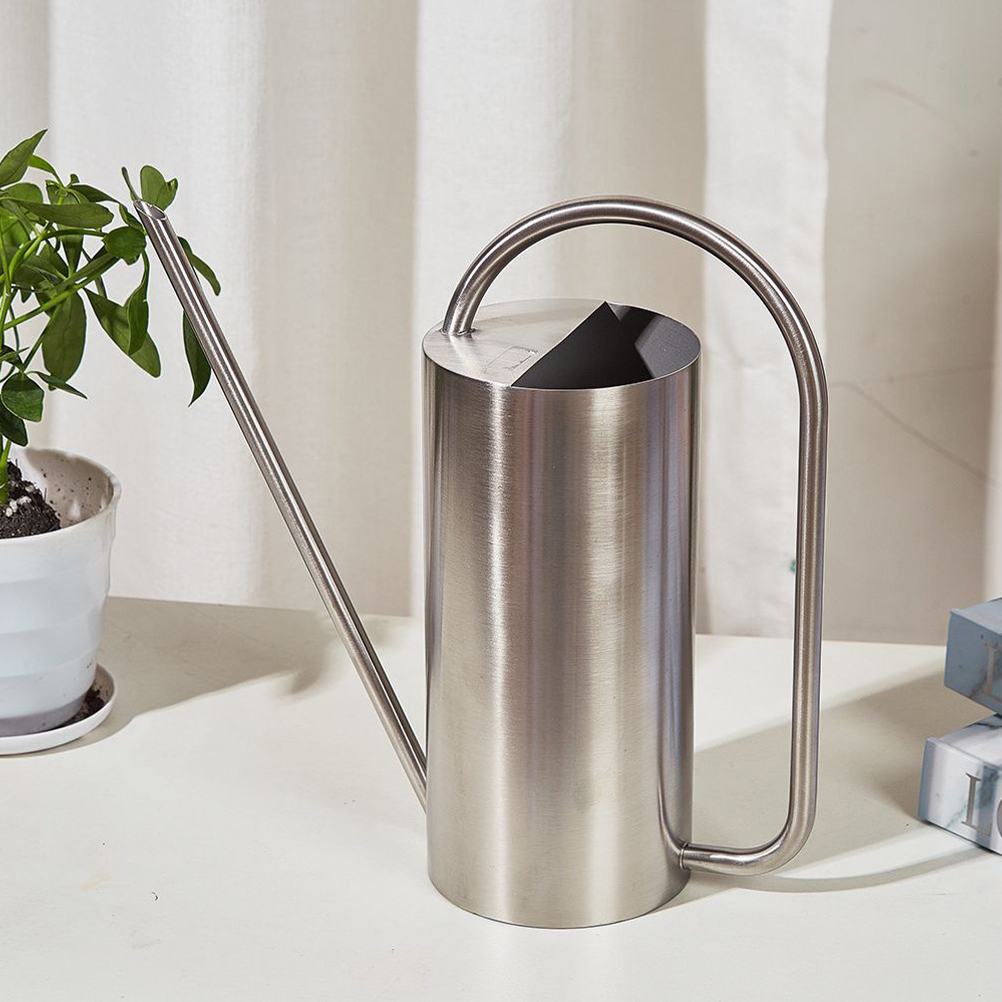 OUNONA 2pcs Stainless Steel Long Spout Bonsai Watering Pot  Metal Watering Can Gardening Tool