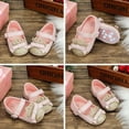 thumbnail image 4 of Infant Baby Girls Flats PU Leather Non Slip Rubber Sole with Sequins Crown Bownot Toddler First Walkers Princess Wedding Dress Shoes, 4 of 9