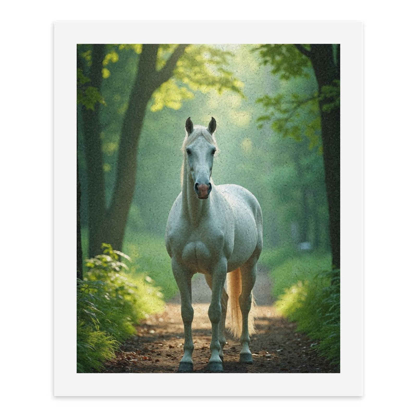 Paint by Numbers Kit for Adults, Majestic White Horse In Forest Paint by Numbers, Easy Paint by Numbers Kit for Adults Beginner, DIY Adult Paint by Number Kits on Canvas, Home Decor