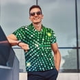 thumbnail image 4 of Fotbe Green Disco Lights Camiseta Polo de Golf para Hombre con Estampado – Camisa Deportiva Transpirable con Cuello Abotonado-Large, 4 of 6