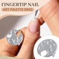 thumbnail image 3 of RuWeoMaa Nail Art Plate,Nail Art Palette Ring,Nail Rings,Silver Mini Manicure Palette Metal Paint Palette Finger Rings Nail Art Tools Makeup Palettes Nail Art Polish Tools, Makeup Palettes, 3 of 8