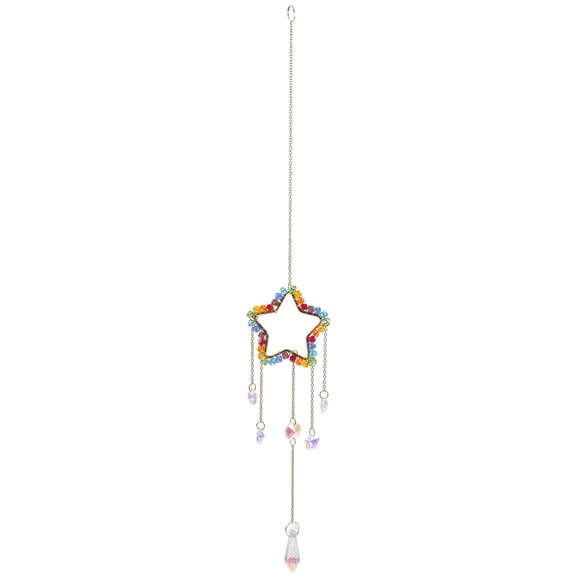 LOLIPPYY Multi Colored Crystal Hanging Decor Suncatcher for DIY Use Lightweight Copper and Crystal 3.5 Inches