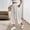 A_ Beige, variant on Women's Flowy Wide Leg Pants, Elastic Drawstring Waist with Pockets for Casual Daily Wear