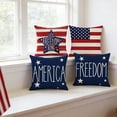 thumbnail image 6 of ChicYu Independence Day Linen Pillow Covers 4 Pack 18x18in Patriotic Stripes Design Throw Pillow Cases for Couch Sofa Decorative Holiday Decor, 6 of 6