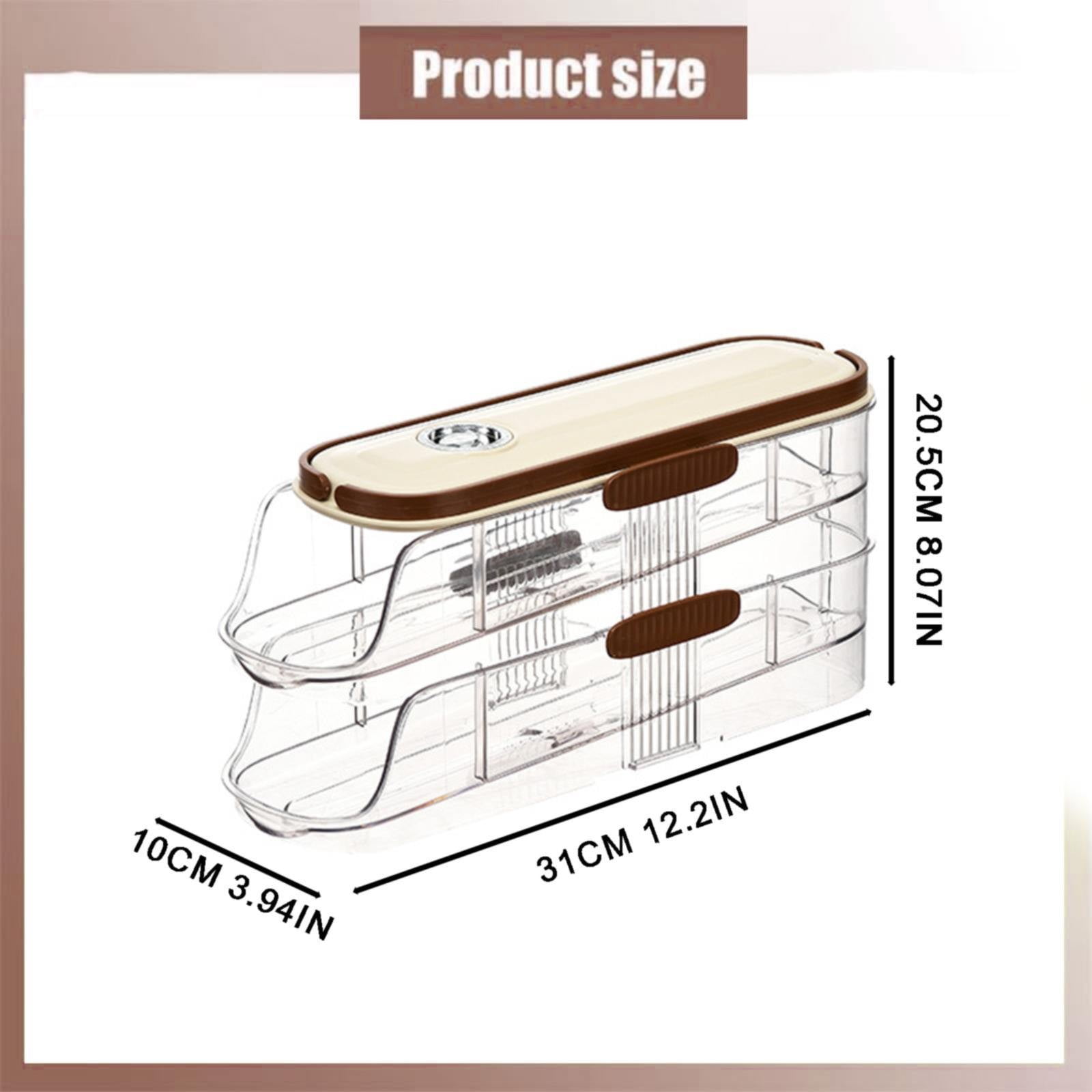 VEFSU Automatic Rolling Egg Dispenser – Stackable Fridge Egg Container for Easy Access and Organization