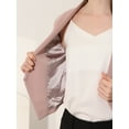 thumbnail image 5 of Chaqueta Corta Casual de Negocios de oficina sin cuello Allegra K Rosa Oscuro XS, 5 of 5