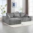 thumbnail image 6 of Homefun Modular L-Shape Floor Sofa No Assembly Chenille Fabric Sectional Sofas Indoor Seating, 6 of 7