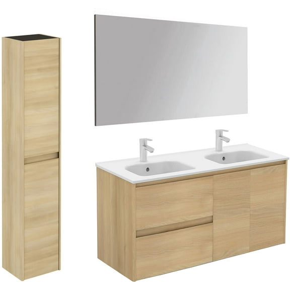 Ws Bath Collections Ambra 120 Dbl Pack 2 Ambra 48" Wall Mounted Double Basin Vanity Set -