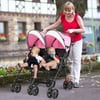 Baby Joy Foldable Twin Baby Double Stroller, Pink