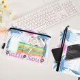 thumbnail image 4 of Dailycode 2 Pack Pencil Pouch for 3 Ring Binder Smooth Zipper Folders with Pockets Clear Window Pencil Case, Blue Palm Beach Salty Soul, 4 of 6