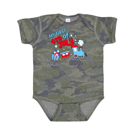 

Inktastic My First Fourth of July Train Gift Baby Boy or Baby Girl Bodysuit
