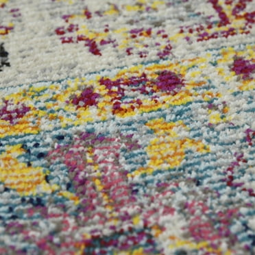 HomeRoots 531533 9 x 12 ft. Gray Floral Power Loom Rectangle Area Rug