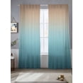 thumbnail image 2 of Teal Green Sheer Curtains 84 Inches Long 2 Panels and Brown Gradient Light Filtering Semi Sheer Window Curtains Drapes for Bedroom Living Room 52"x84"x2, 2 of 7