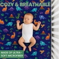 thumbnail image 5 of Todays Kids 1-Pack Dinosaurs Fitted Crib Sheet - Soft Crib Mattress Sheet, Easy Care Machine Wash Fabric - Fade Resistant Toddler Mattress Sheets w/ 360 Elastic Bands - Fits 28x52 Toddler Mattresses, 5 of 7