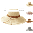 thumbnail image 3 of Harpily Fisherman Hats for Women Hollow Out Woven Air Permeable Large Brim Summer UV Protection Hat for Outdoor Activities, 3 of 4