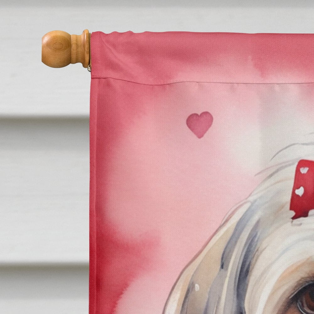 Lhasa Apso My Valentine House Flag 28 in x 40 in