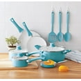 thumbnail image 1 of Mainstays Ceramic Nonstick 12 Piece Cookware Set, Blue Linen, 1 of 1