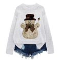thumbnail image 4 of Chandails Grande Taille pour Femmes 2025 Tendance Imprimé Graphique Manches Longues Col Rond Tricoté Chandail Automne Décontracté Coupe Ample Hauts, 4 of 4