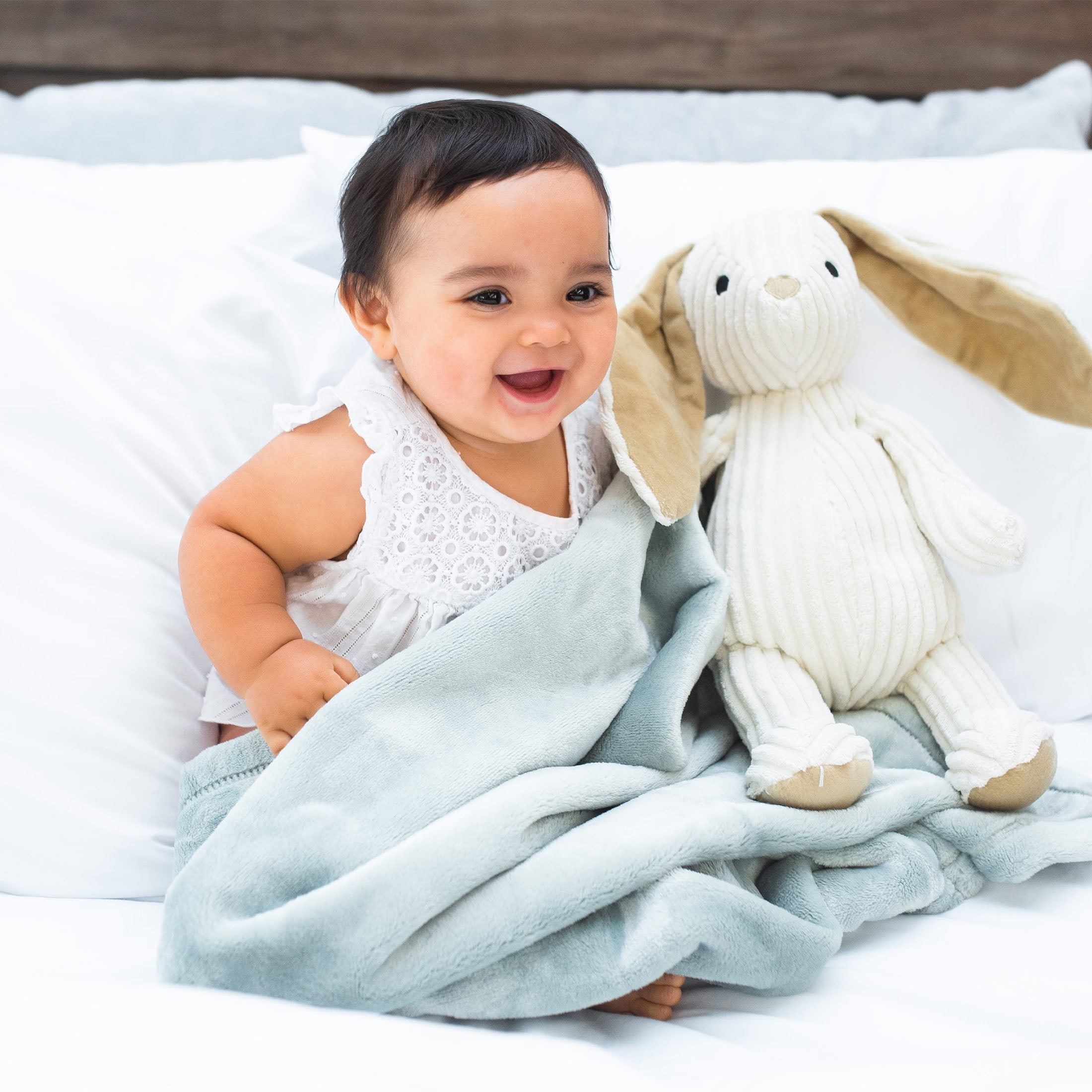 American Blanket Company Luster Loft Whip Stitch Infant Blanket Softest Blue 30in x 40in Unisex