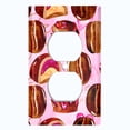 thumbnail image 2 of Metal Light Switch Wall Plate Outlet Cover (Coffee Mocha Candy Bean Toffee Swirl Pink Heart - Single Duplex), 2 of 2