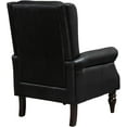 thumbnail image 7 of Tabaray Faux Leather Accent Chair, Modern Living Room Chairs, Button Tufted Wingback Armchair with Wood Legs, Upholstered Bedroom Chair with Rivet Decoration, Leisure Reading Chair, Black, 7 of 7