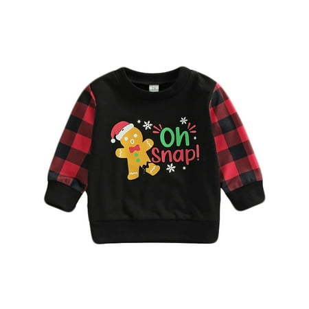 

Paille Boys T-Shirt Plaid Tops Long Sleeve Christmas Sweatshirt Loose Xmas Tee Party Blouse Red 110cm