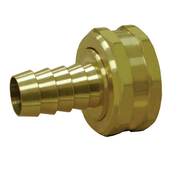 Jones Stephens Brass Hose Barb Adapter - 5/8" Barb x 3/4" FHT - Brass, Gold