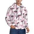 thumbnail image 2 of Kdxio Pineapple Flamingo Print Mens Casual Hooded Collar Drawstring Hoodies Pullover Sweatshirts Casual Long Sleeve Shirts-Small, 2 of 7