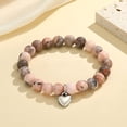 thumbnail image 2 of Pulsera MIXJOY con forma de cebra rosa y jaspe con colgante en forma de corazón, 2 of 7