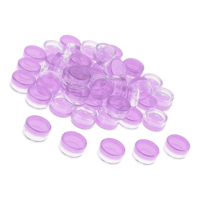 serony 50pcs Empty Round Makeup Jar Pot Travel Cream Powder Cosmetic Container Case Purple