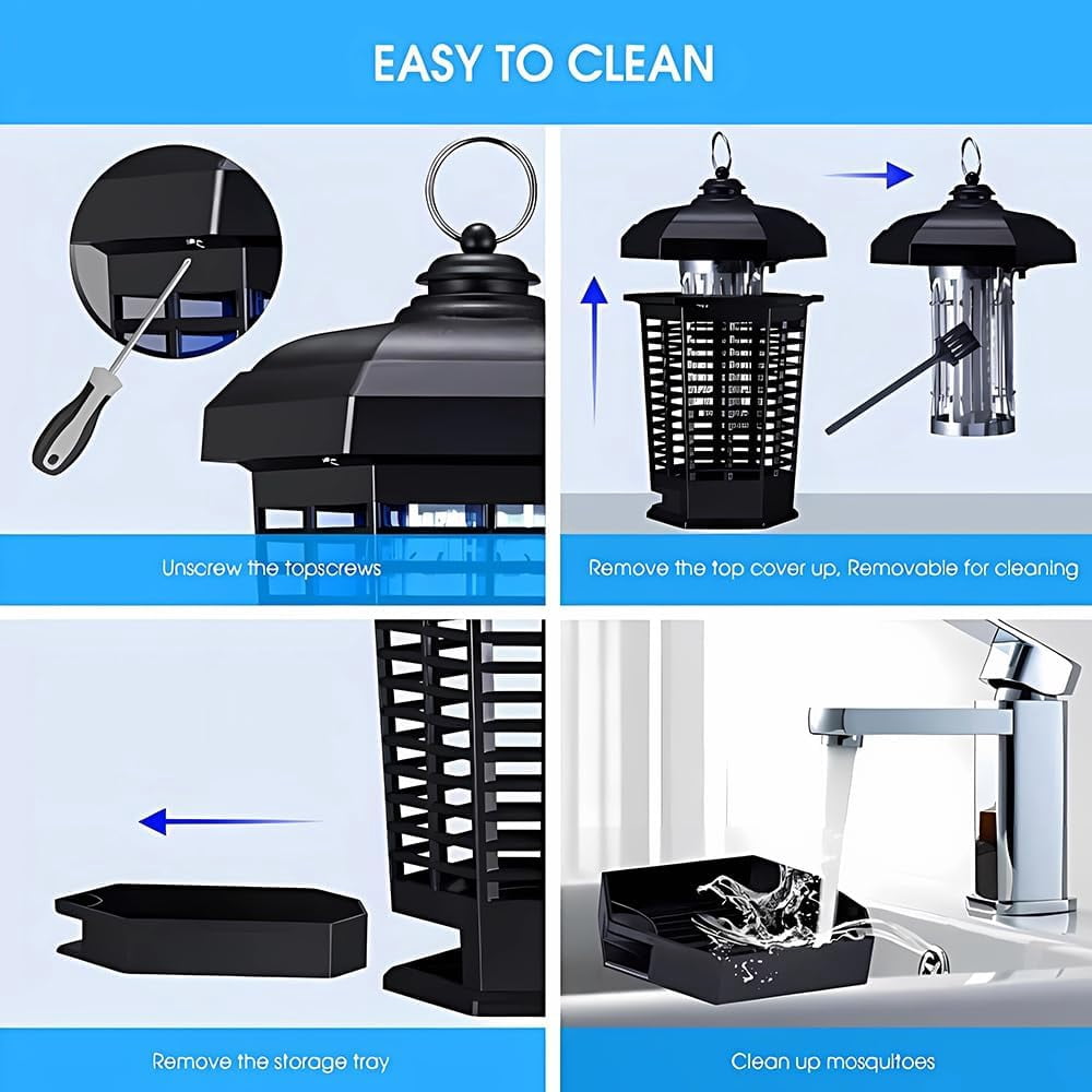 Bug Zapper Outdoor, Mosquitos Zapper, Flying Insects for Indoors 4200V Electric Mosquito Traps 15w Insect Control, Fly Zapper, Insect Trap for Yard, Electric Mosquito Killer for Home