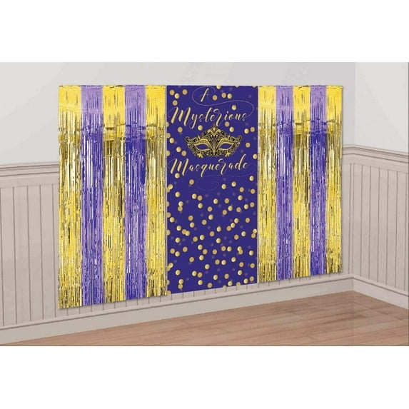 A Night In Disguise Masquerade Mardi Gras Party Decoration Fringe Scene Setters