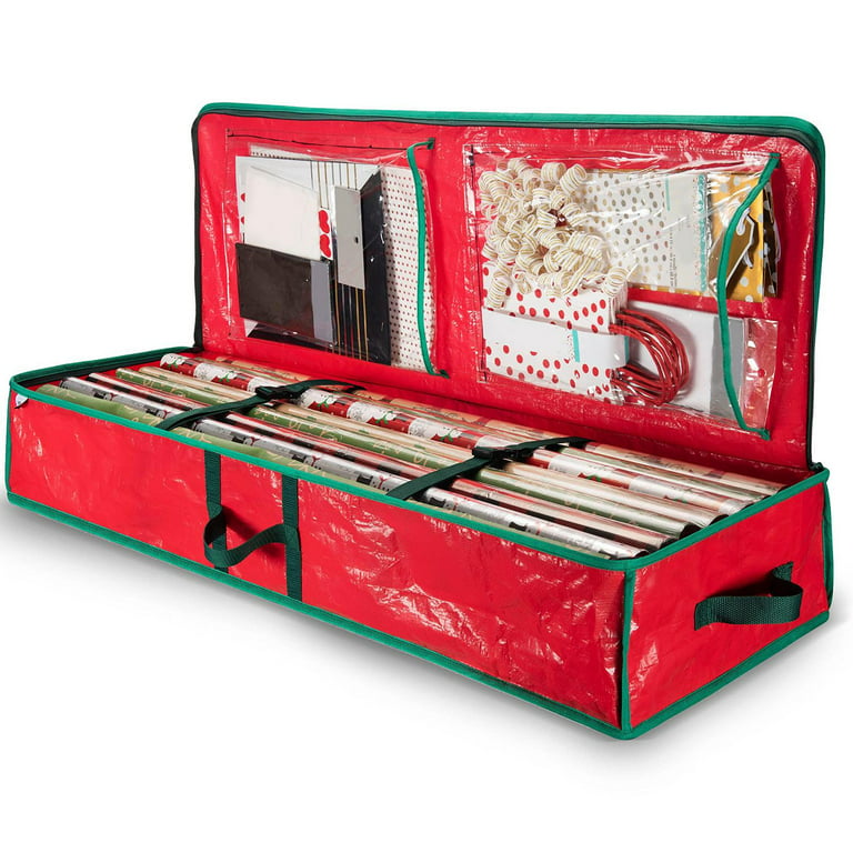 Wrapping Paper Storage Organizer Container, Christmas Wrapping