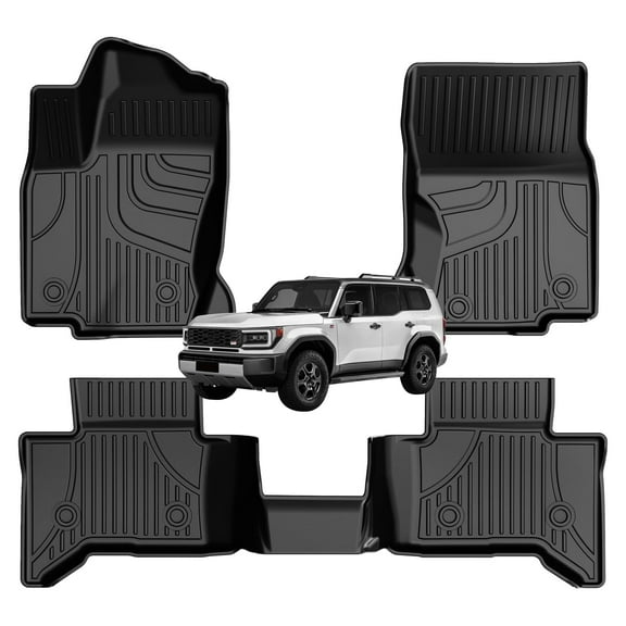 IKABEVEM Floor Mats Compatible with 2024 2025 Toyota Land Cruiser: All Weather Floor Liner Replacement for 2025 Toyota Land Cruiser Interior Accessories