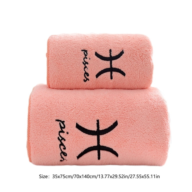 AZXY 2-Piece Pink Microfiber Towel Set (Style A) - Includes 1 Bath