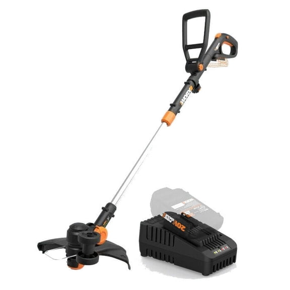 Restored Worx WG170.2 20V PowerShare Cordless 12" Grass and Weed String Trimmer and Edger with Battery and Charger (Refurbished)