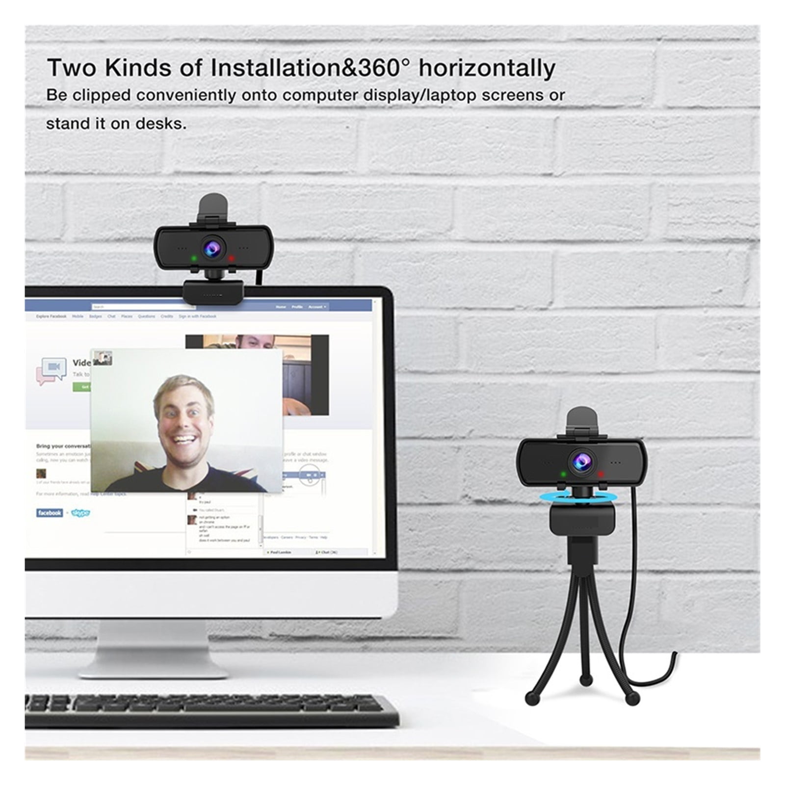 1440p Full HD PC Webcam With Microphone, Tripod, For USB Desktop Laptop,Live Streaming Webcam For Video Calling For Conferencing, Live Streaming, Recording ,HD Video