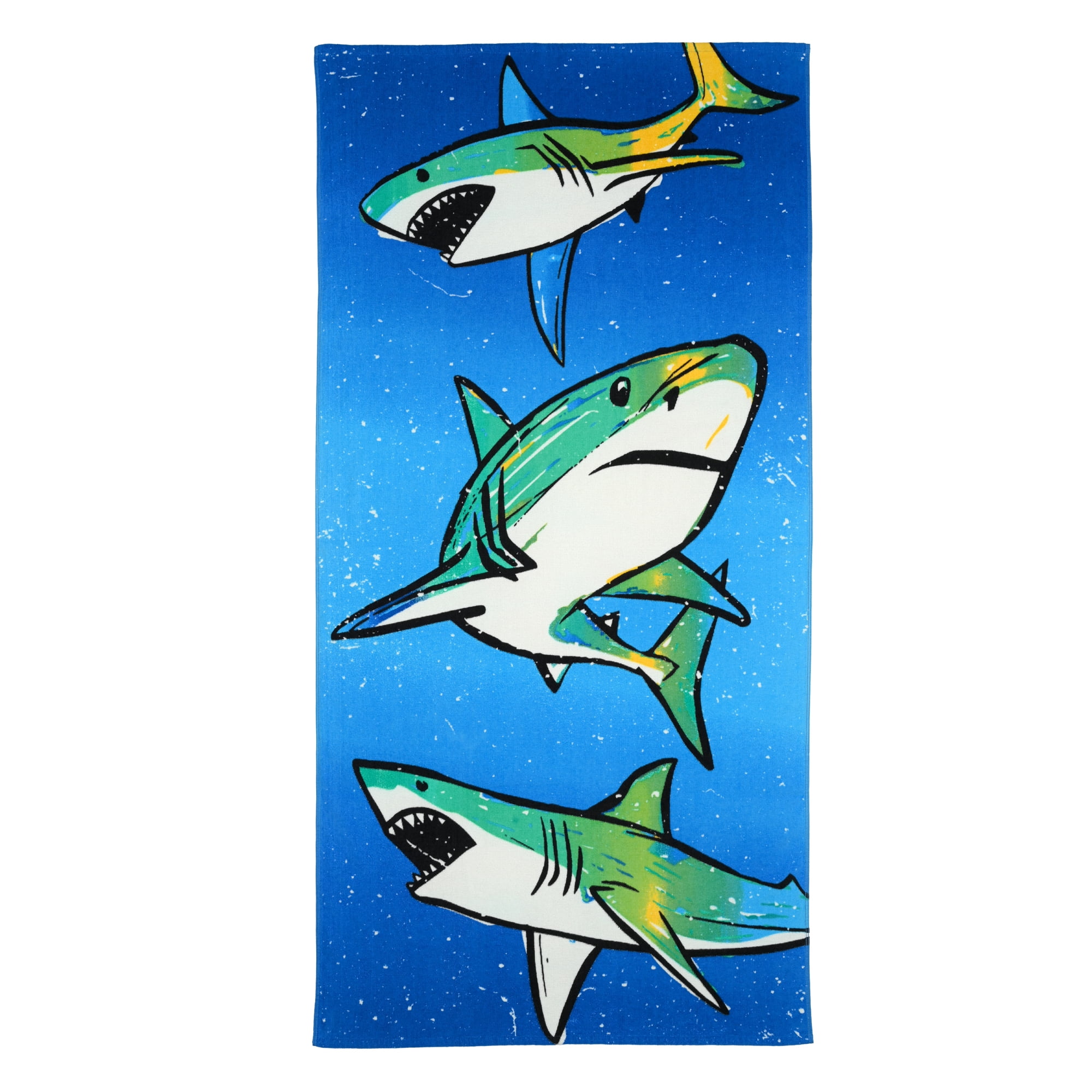 Mainstays Kids Beach Towel, Shark Frenzy, 1 Piece, 60" x 30"