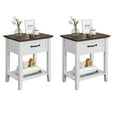 thumbnail image 1 of Square Nightstand, Bedside Table End Table for Bedroom Nursery Living Room, End Table with Storage Drawer, Easy Assembly, Grey, 1 of 9